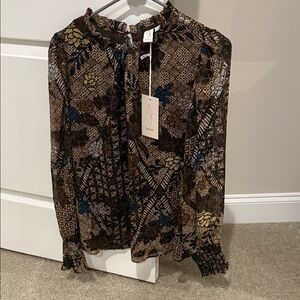 Joie Multicolor Geometric Blouse